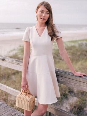 Gal Meets Glam Kate Dress A-Line Dress in Cream